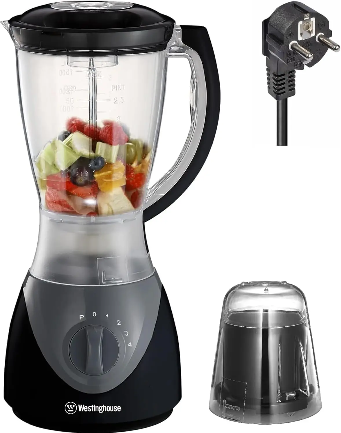 

Westinghouse 220 Volts Blender WKBECW22-4 Speeds and Pulse Function - Mini Dry Grinder Attachment - Stainless Steel Blade Bundle