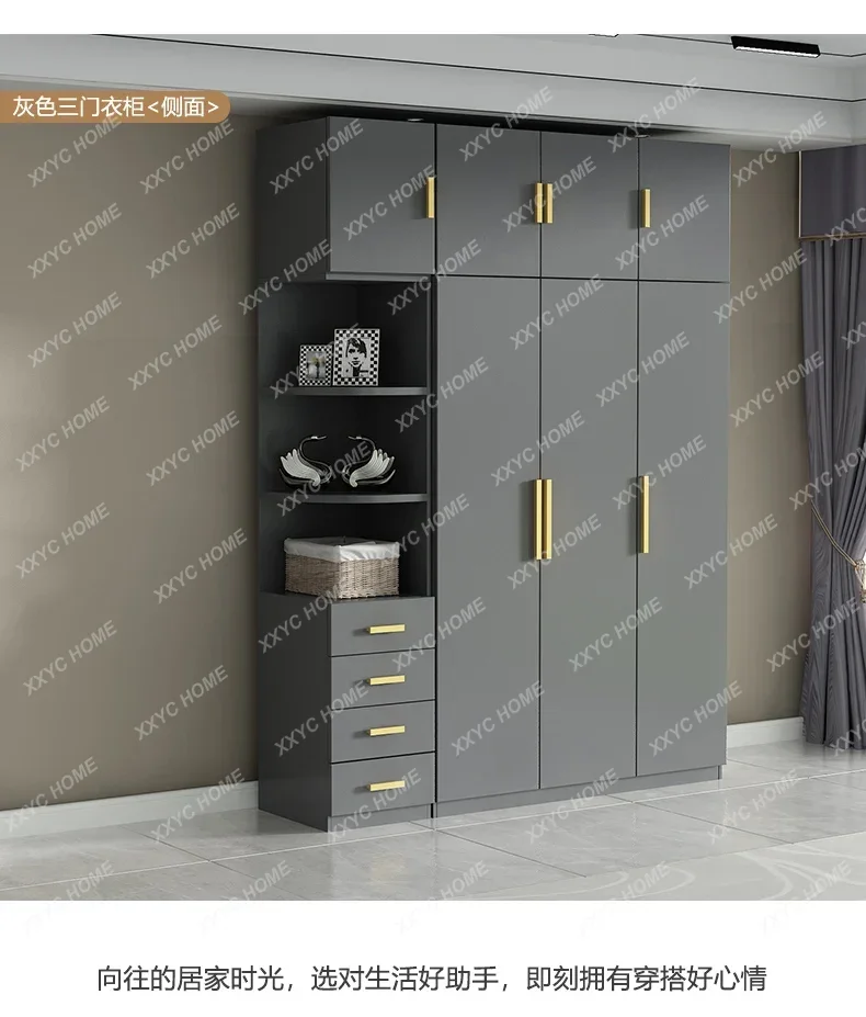 

M178 Bedroom Cloakroom Closet Modern Minimalist Luxury Glass Door Storage Wardrobe Clothes Cupboard