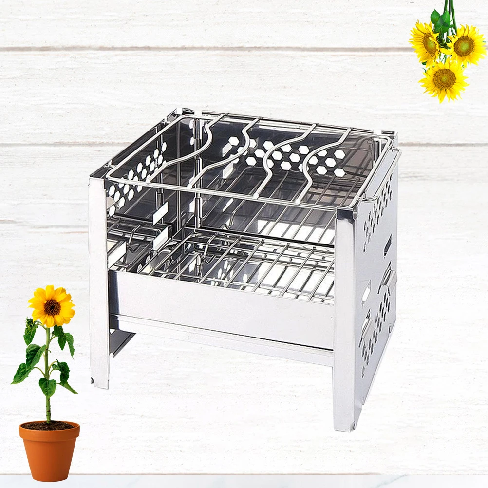 

Folding Grill Outdoor Cookware Portable Barbecue Stove Camping Square Wood Burning