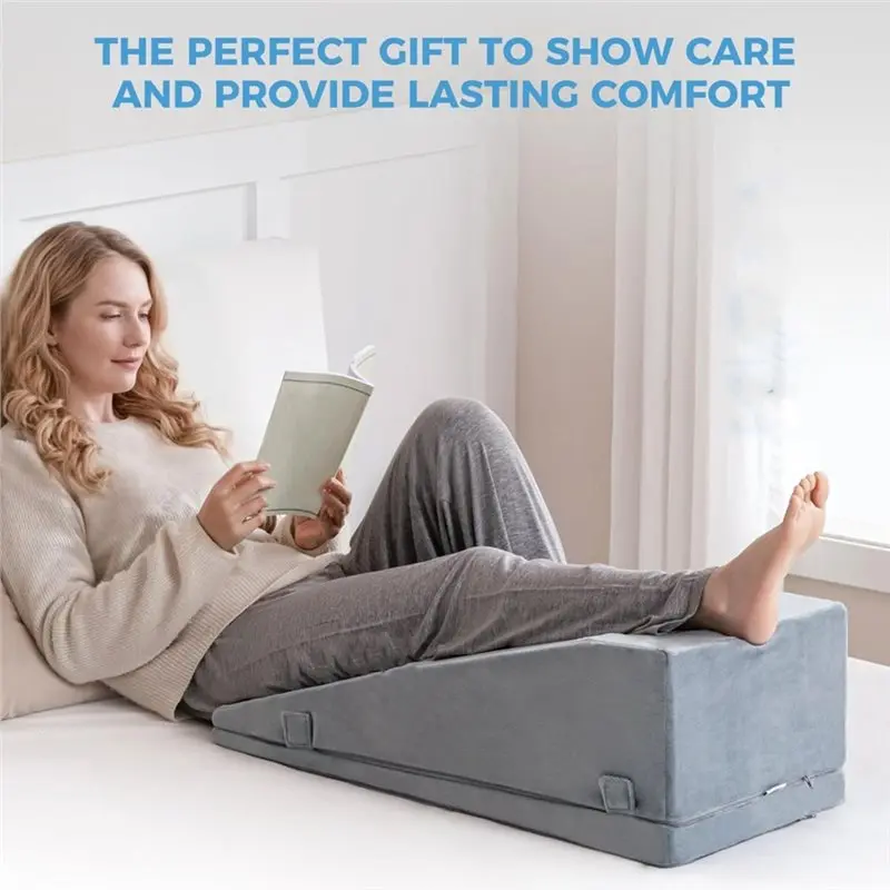 AA20-Ergonomic Leg Elevation Pillow Adjustable Foam Wedge Design Relief Joint Pain Post-Surgery Support