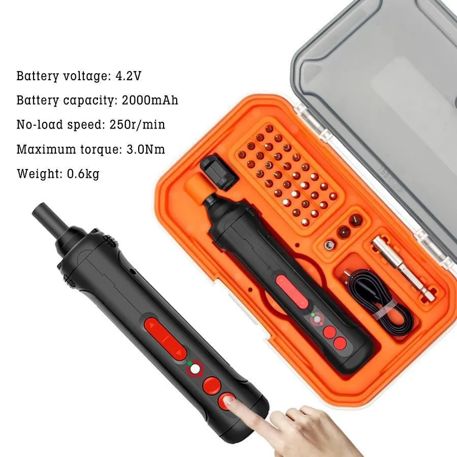 Electric Screwdriver Set Rechargeable Screwdriver Portable Electric Drill Mini Screwdriver Machine Screw Tightening Repair Tools