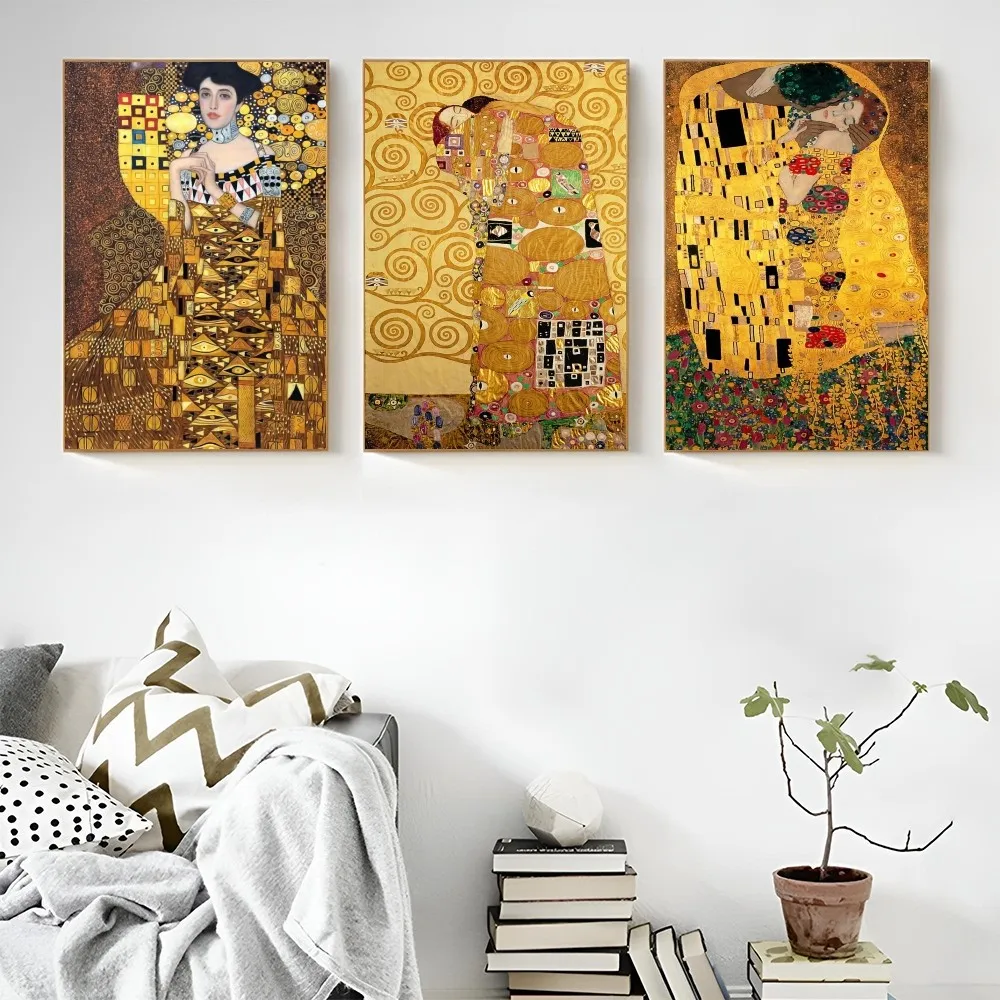ملصق غوستاف كليمت تجريدي ، فن ذاتي اللصق ، ملصق ورقي مقاوم للماء ، ديكور حائط ، قهوة ، منزل ، بار ، غرفة ، فنان ، 1 * #3