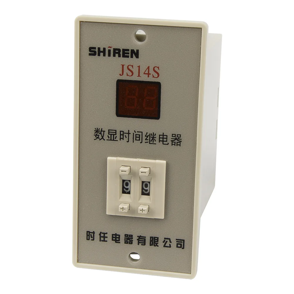 JS14S-2 DC 12V on-delay DPDT time relay JS14S series 12VDC delay timer 9.9s 99s 99min 0.1s-99h