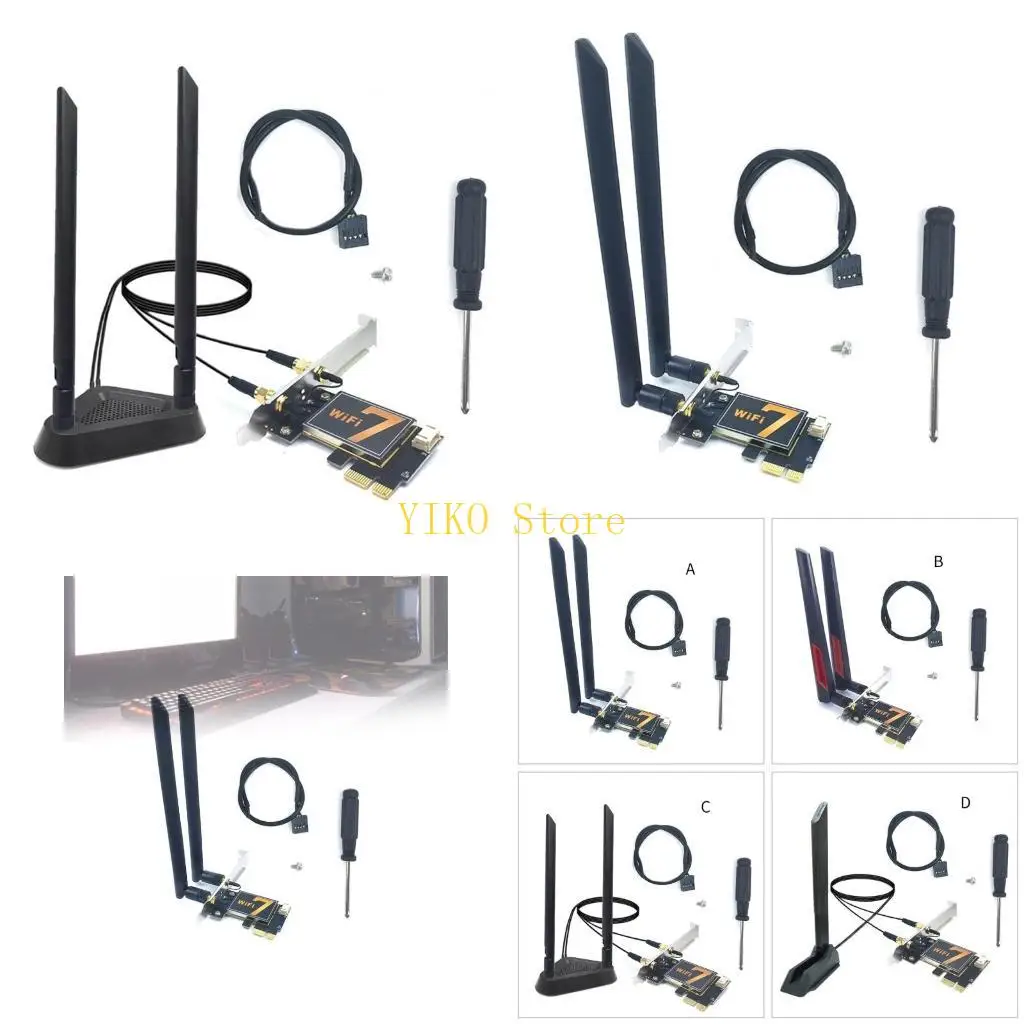 

K32C Wifi 7 Bluetooth-compatible 5.4 PCIE WiFi Adapters 5800Mbps BE200 Networking Card