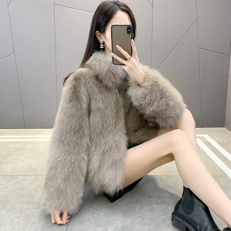 

Y2k Streetwear Jacket Work Elegant Outerwear Autumn Winter 2025 Coat Women Faux Fur Fox Short Coats Jackets Thick Warm