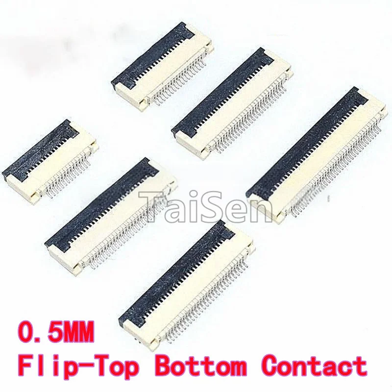 10PCS FPC Connector 0.5MM Pitch 40P Flip-Top Bottom Contact 8/10/14/20/24/26/28/30/45/50/54P