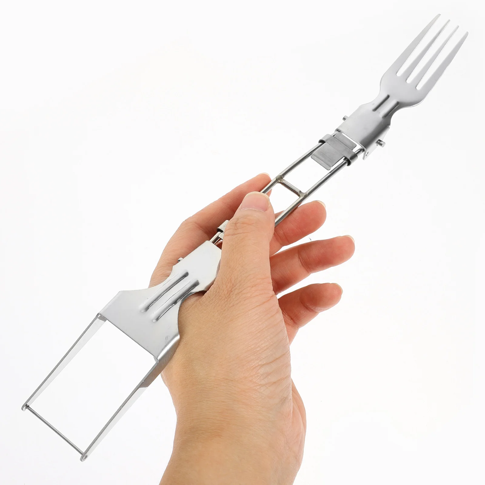 

2 in 1 Watermelon Fork Slicer Stainless Steel Manual Cutter for Perfect for Fruits Plating Kitchen Gadget Household