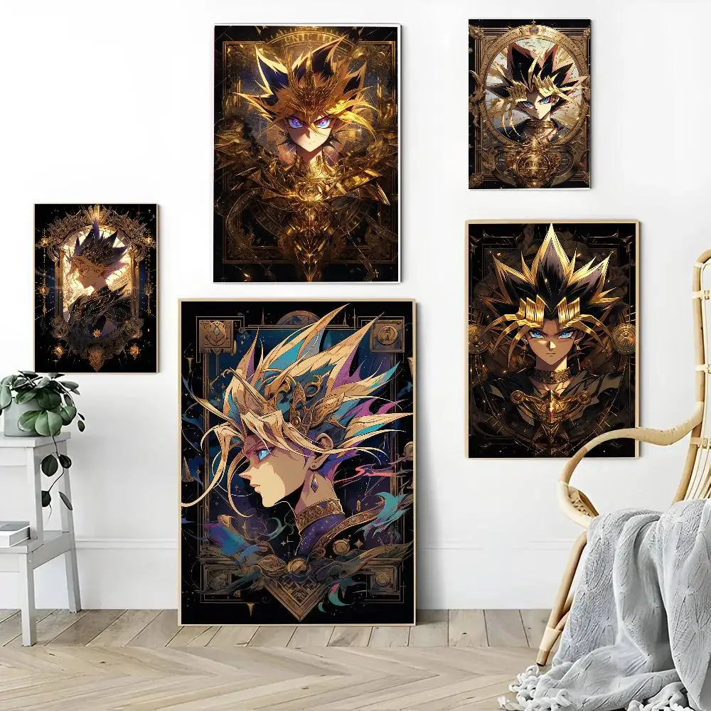 1PC Anime Yu-Gi-Oh Duel Monsters poster Self-adhesive Art Waterproof Paper Sticker Coffee House Bar Room Wall Decor