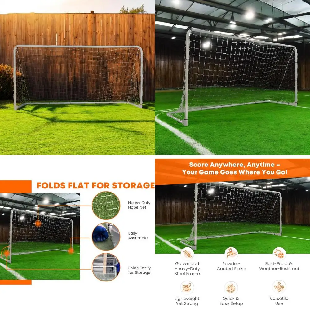 

Portable Steel Soccer Goals - Lightweight, Easy Carry, Ideal for Solo/Team Training in 3 Sizes