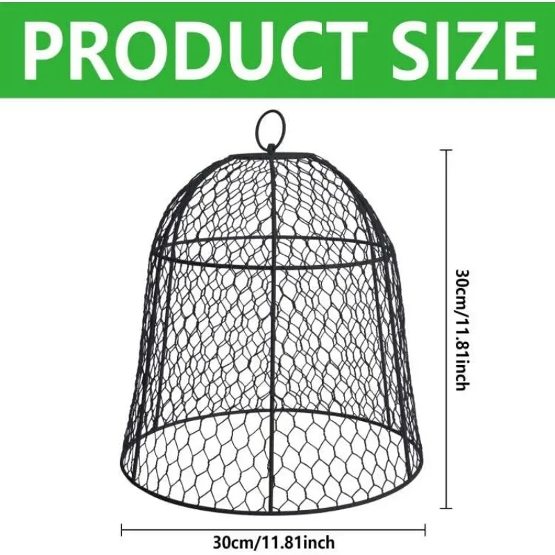 11.8 x 11.8 Inch Metal Squirrel Proof Garden Plant Cloche- Chicken Wire Plant Protector Cover