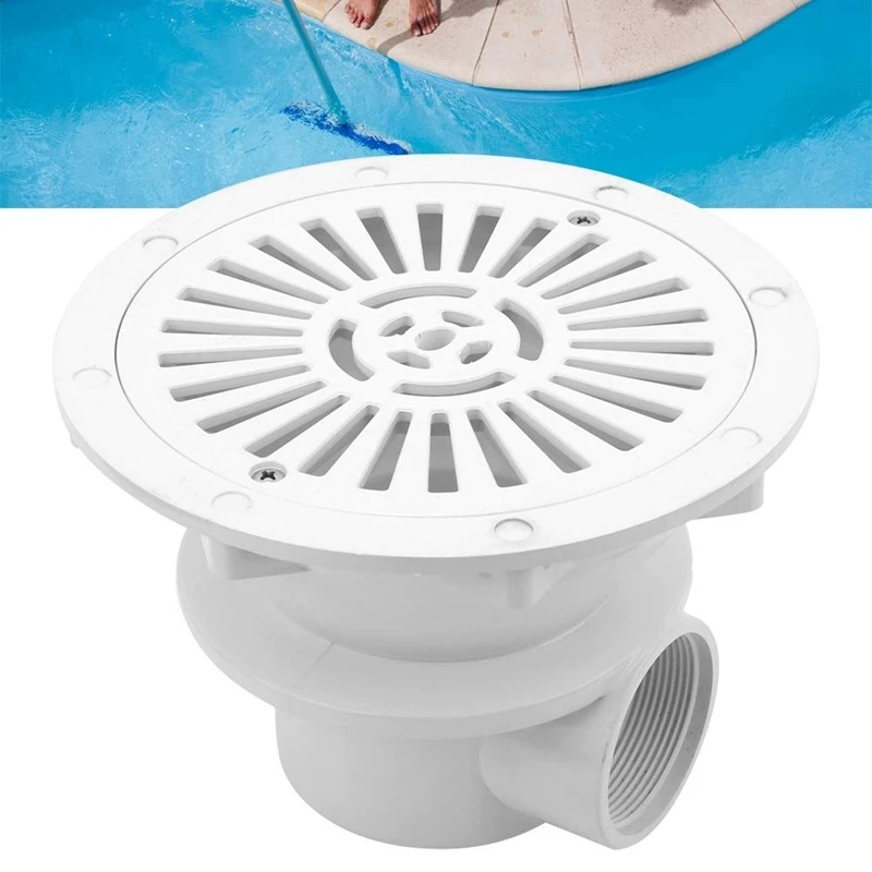 3PCS Pool Floor Drain Swimming Pool Drain White Main Drain Water Inlet Draining Accessory For Swimming Pool