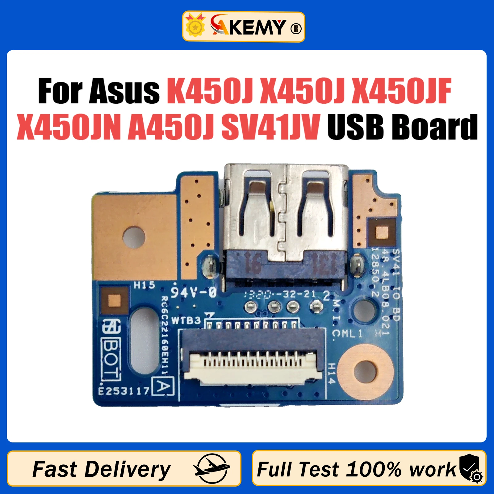 

For ASUS K450J X450J X450JF X450JN A450J SV41JV USB Board 100% Tested Fast Ship