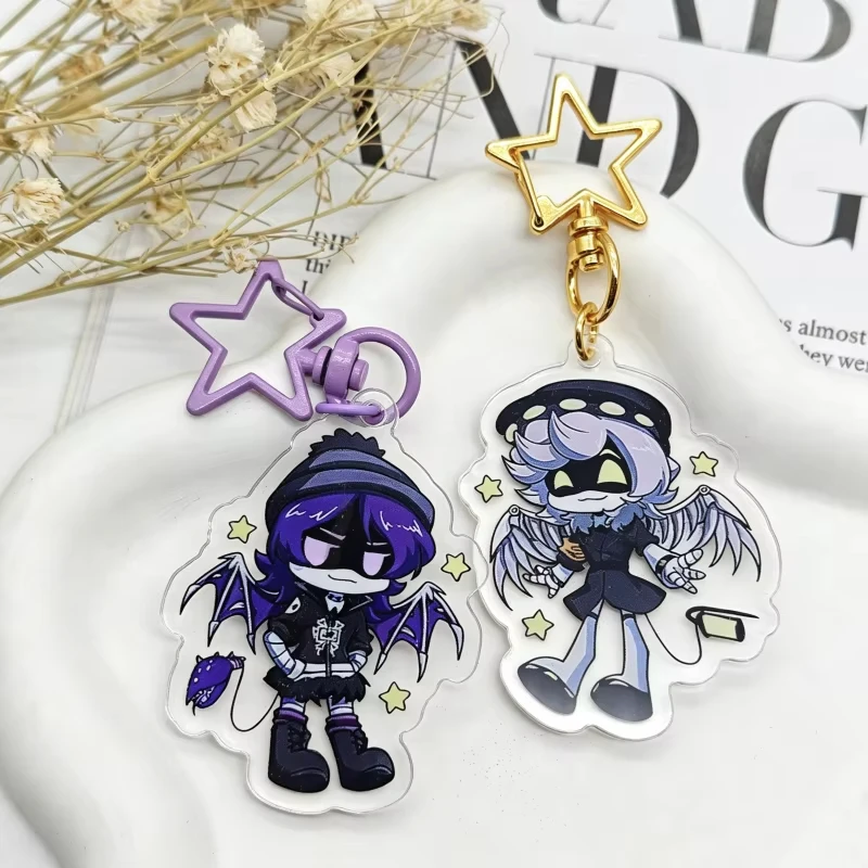 Murder Drones Acrylic Keychain, Uzi N Cute Anime Character Bag Charm, Hollow Star Swivel Clasp Cartoon Pendant Keyring Gift