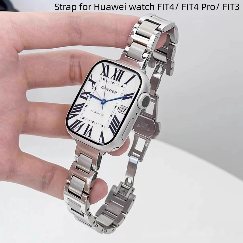 

Metal strap For Huawei watch Fit4 Pro Metal Correa Bracelet Sport watchband for HUAWEI watch Fit3 Smartwatch Wristband