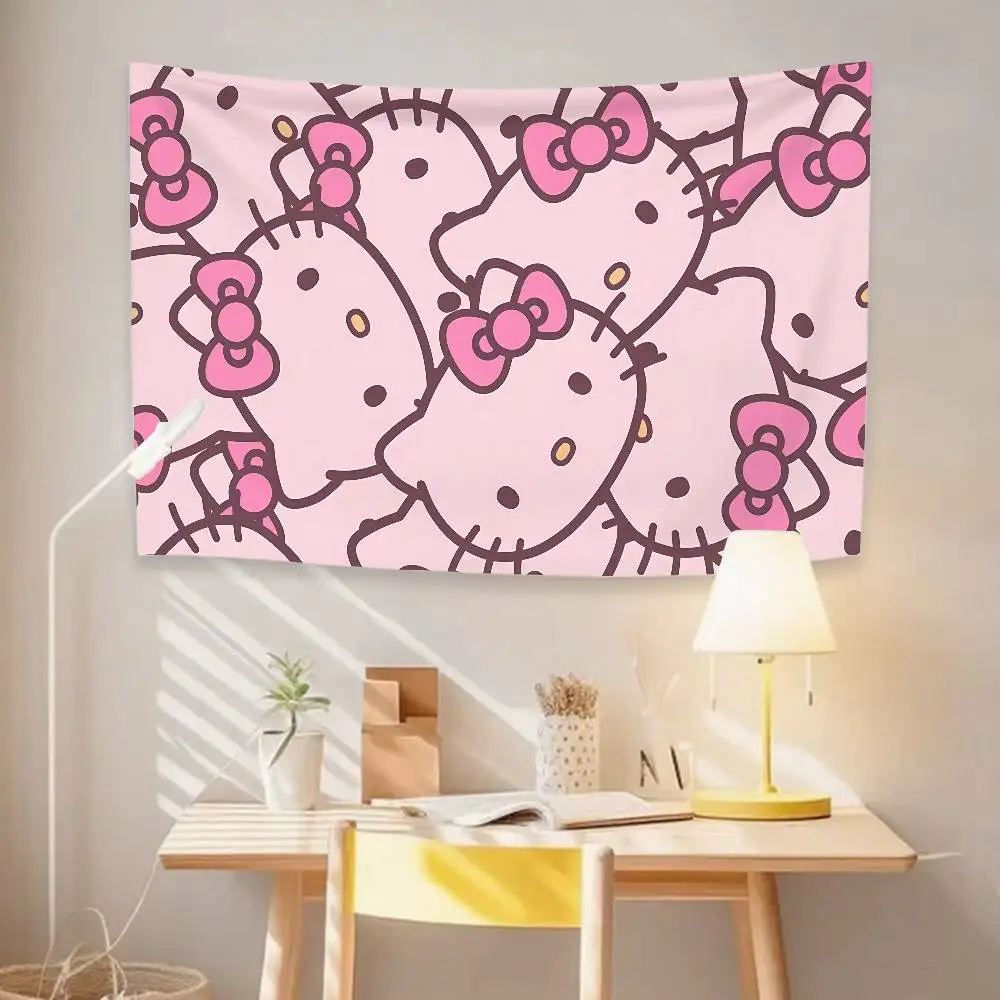 Kawaii Cartoon-H-hello-K-kittyS Cute Tapestry Customizable Tapestries Of Various Styles,wall Hangings, Celebrity Photo Printing