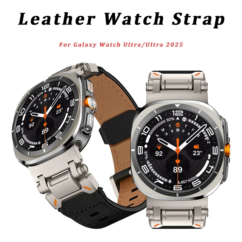 

Leather Strap for Samsung Galaxy Watch 7 Ultra 47mm Replacement Sport Bracelet for Galaxy Watch Ultra 2025 Band Accessories