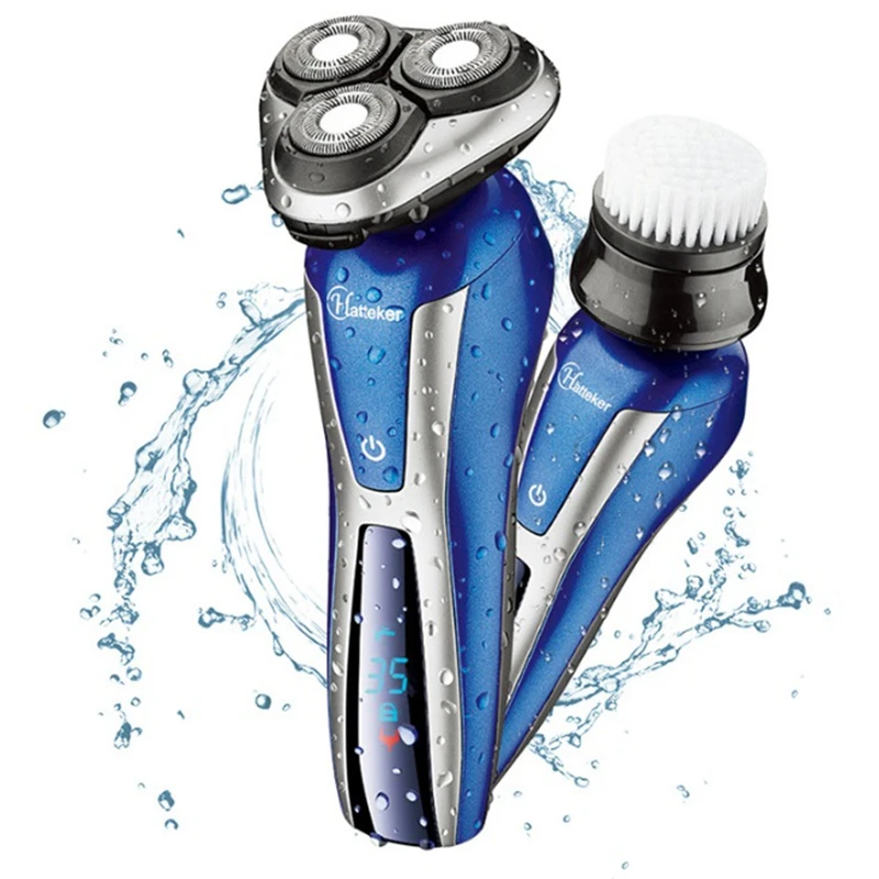 2in1 Rechargeable Electric Shaver For Men Facial Rotary Electric Razor Beard Wet Dry Shaving Machine Men Grooming Set
