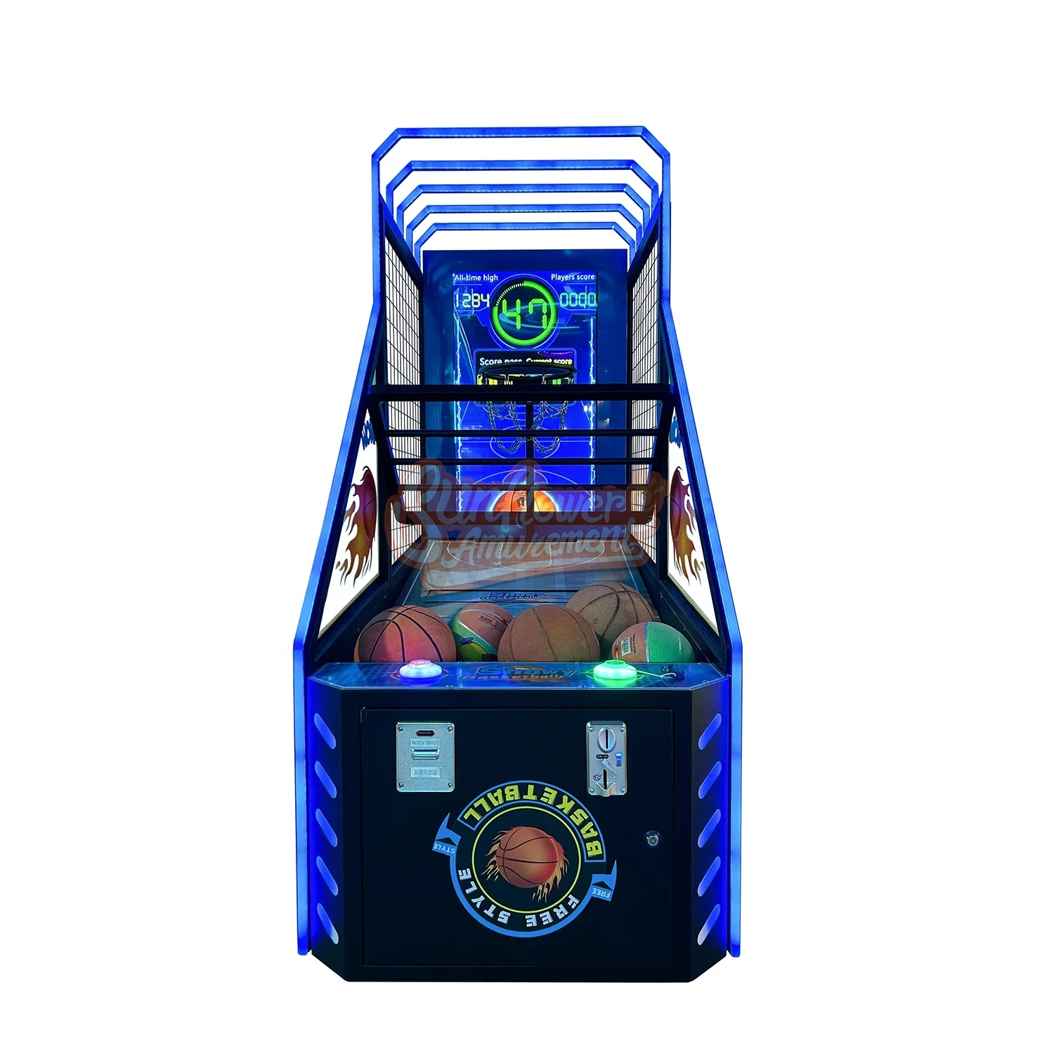 Muntautomaat Speelmachine Opzichtige basketbal Arcade Straatbasketbal Schietspelmachine