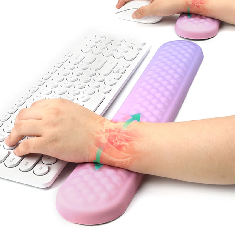 Two-piece Gradient Wrist Rest - ergonomic design, effective relief wrist pain, soft and comfortable, suitable for office use