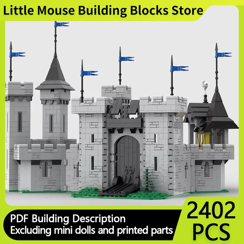 Medieval Street View Model MOC Building Bricks Ancient Castle Fortress Modular Technology Gift Holida Assemble Children Toy Suit