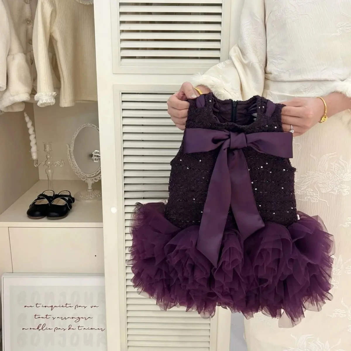 Autumn/Winter Collection Children's Fragrant Style Bow Style Birthday Princess Dress Baby Girls New Year Dress
