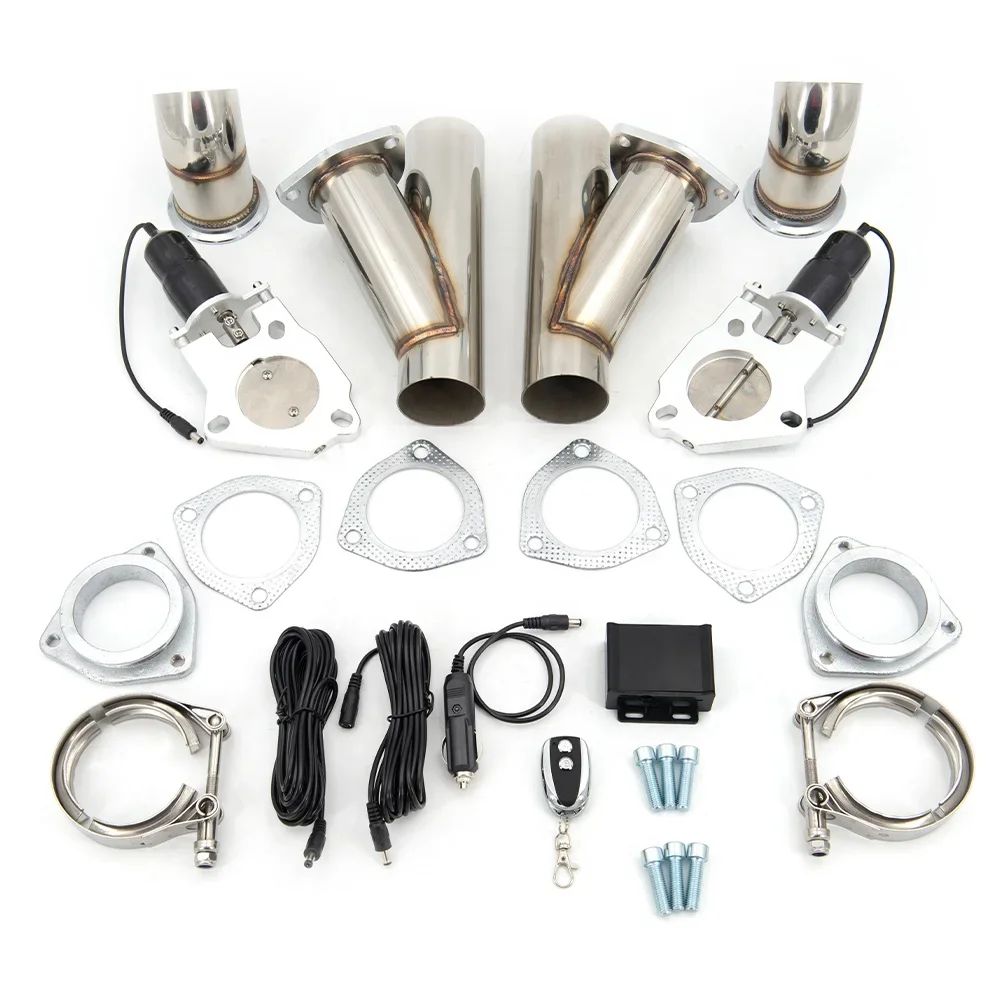 2.5/3 Inch Electric Exhaust Muffler Valve Cutout 1 Drag 2 System Remote Or Switch Controller Dump Exhaust Cutout Bypass Valve