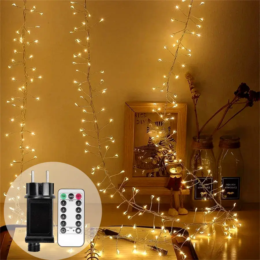 36m cluster led string luzes de fadas tira fio ao ar livre festa natal luz guirlanda para o ano novo rua festa em casa casamento