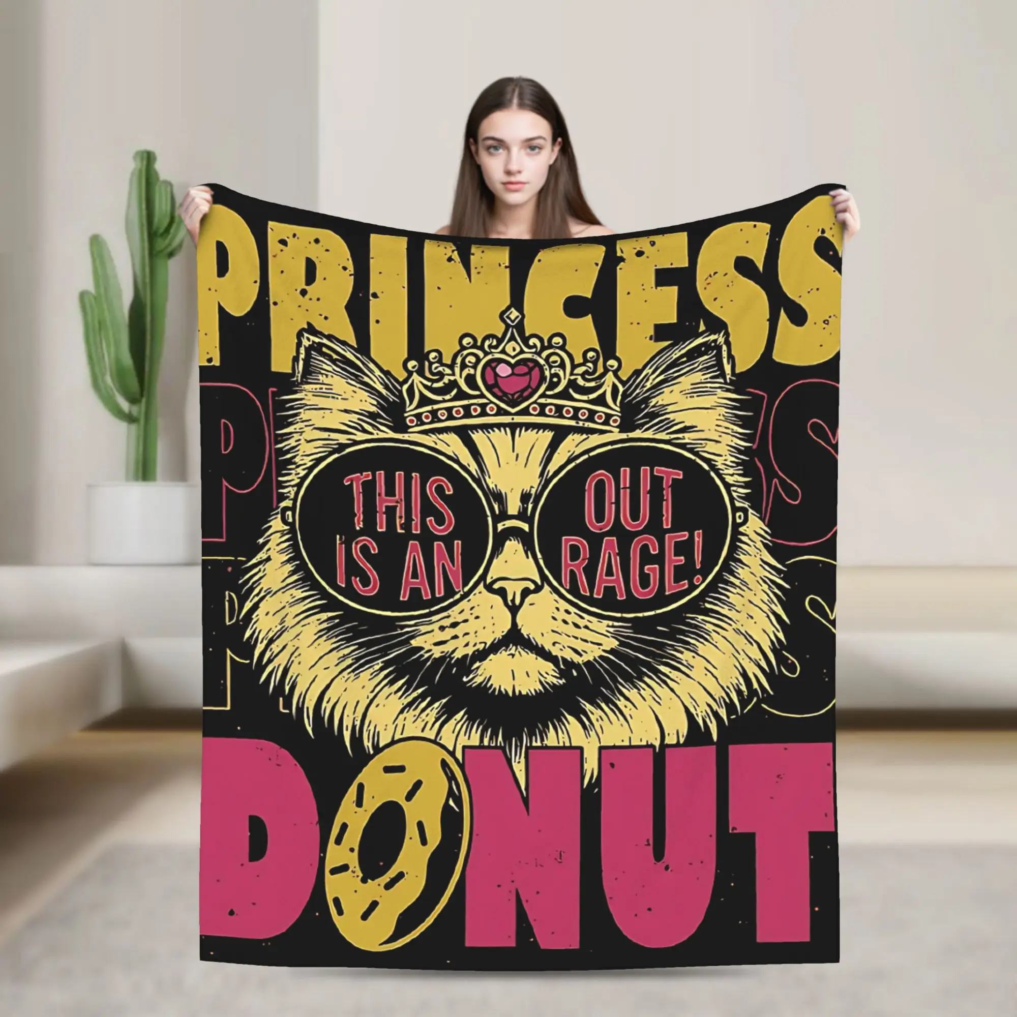 Princess Donut Dungeon Crawler Carl Blanket Warm Print Plush Bedding Throws For Couch Chair Camping Flannel Bedspread Bed Cover
