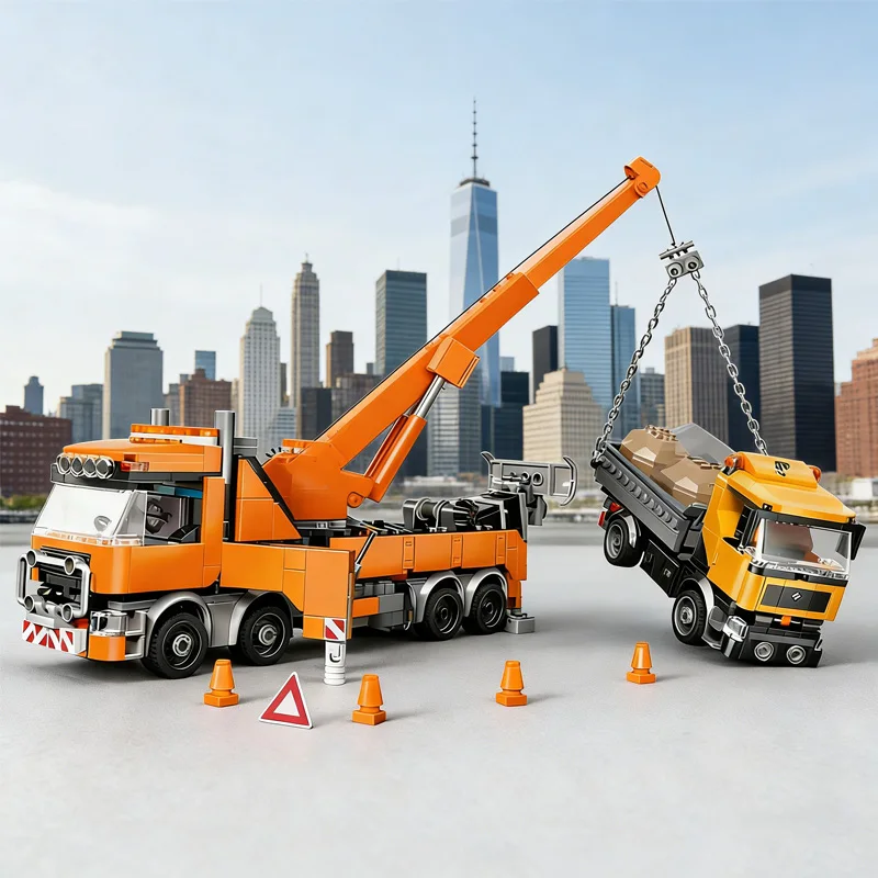 moc 60467 Set di blocchi di costruzione modello di camion gru a torre pesante serie City, regalo di Natale e Halloween