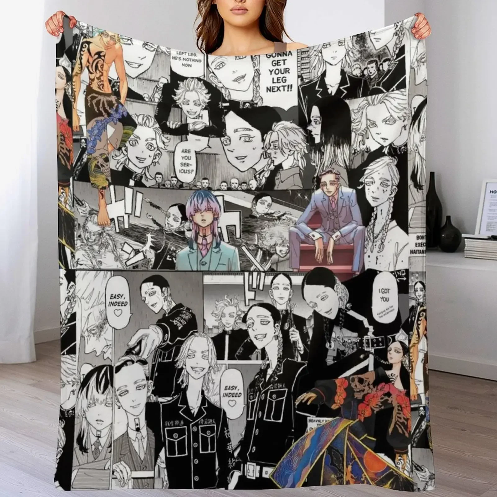 

Haitani Brothers (Rindou & Ran) Manga Collage TR Throw Blanket Wrinkle Resistant Lightweight Blanket