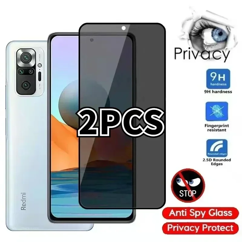 2Pcs Anti Spy Screen Protector for Xiaomi 14 13 Poco X3 Pro Tempered Glass For Redmi Note 13 12 11 10 9 Pro 10s 9s 9C 9T