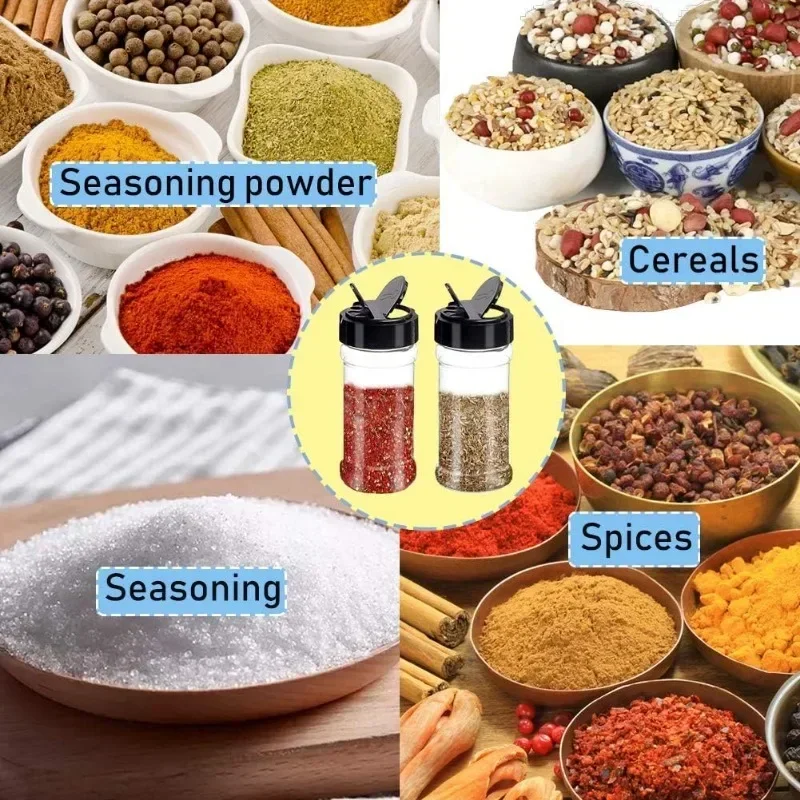 1/20PCS Portable Spice Bottles Clear Seasoning Containers with Shaker Lids Reusable Condiment Storage Jar for Kitchen Barbecue