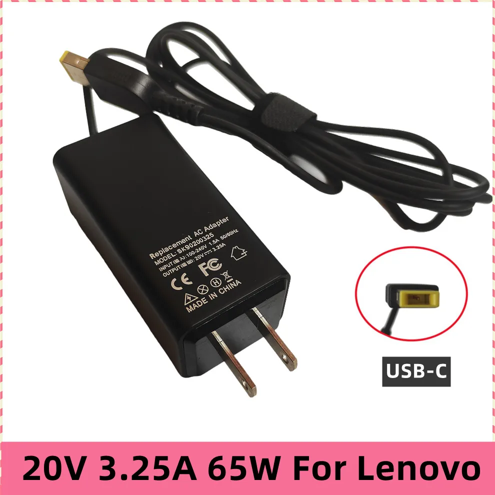 20V 3.25A 65W USB AC Laptop Charger Power Adapter For Lenovo Thinkpad X301S X230S G500 G405 X1 Carbon E431 E531 T440s Yoga 13