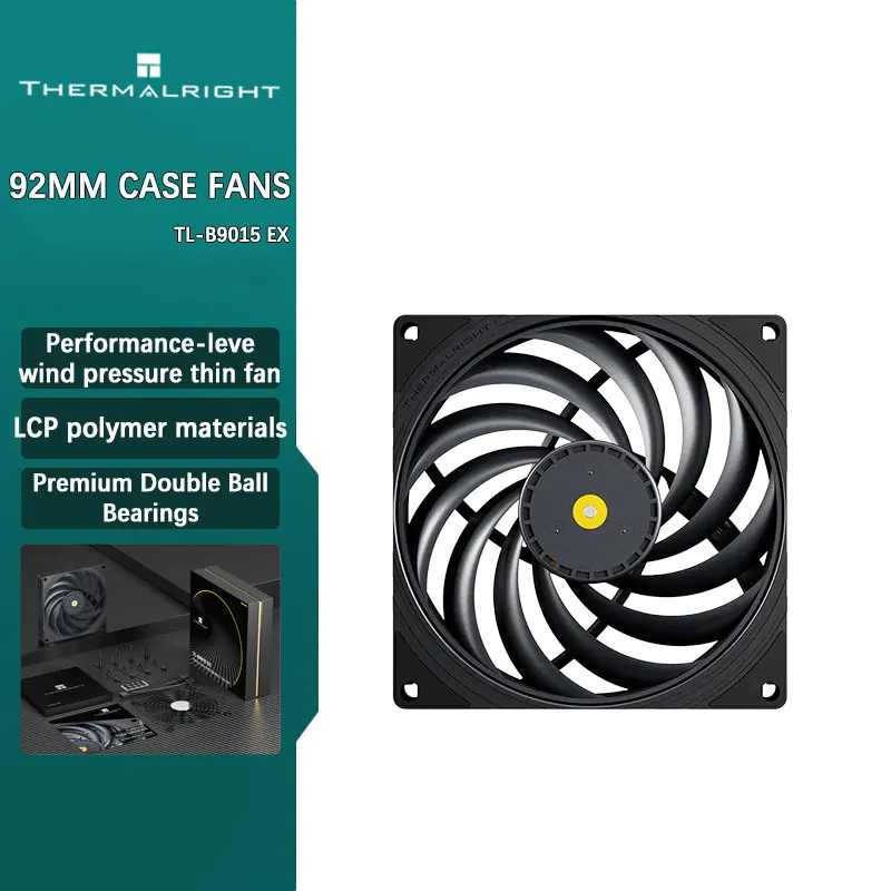 Thermalright TL-B9015 EX 92mm LCP Ultra-Thin Fan with Dual Ball Bearings Dots Glue Noise Reduction Ring Design chassis fans