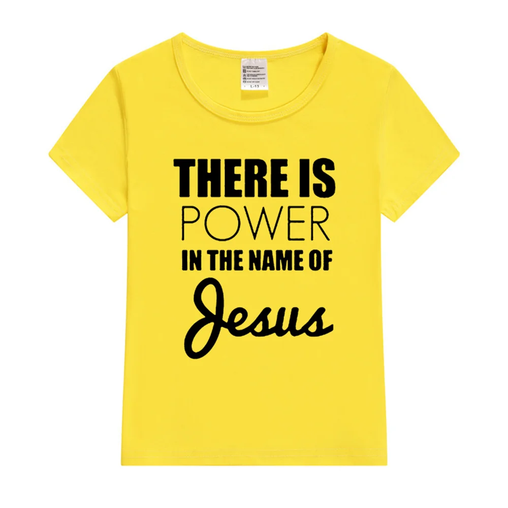 There Is Power In The Name of Jesus Kids Girls Boys Short Sleeve T-shirt Shirt Children Summer Clothing Tops Clothes Casual Tees