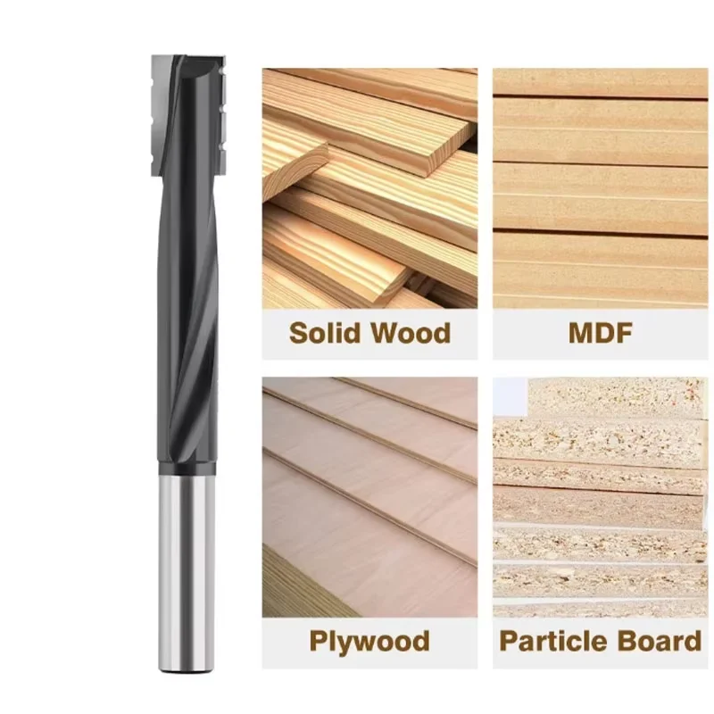 

12mm Shank Spiral Cleaning Bottom Bit Router Bit Woodworking Milling Cutter for Wood Bit Face Mill Carbide Cutter End Mill Tools