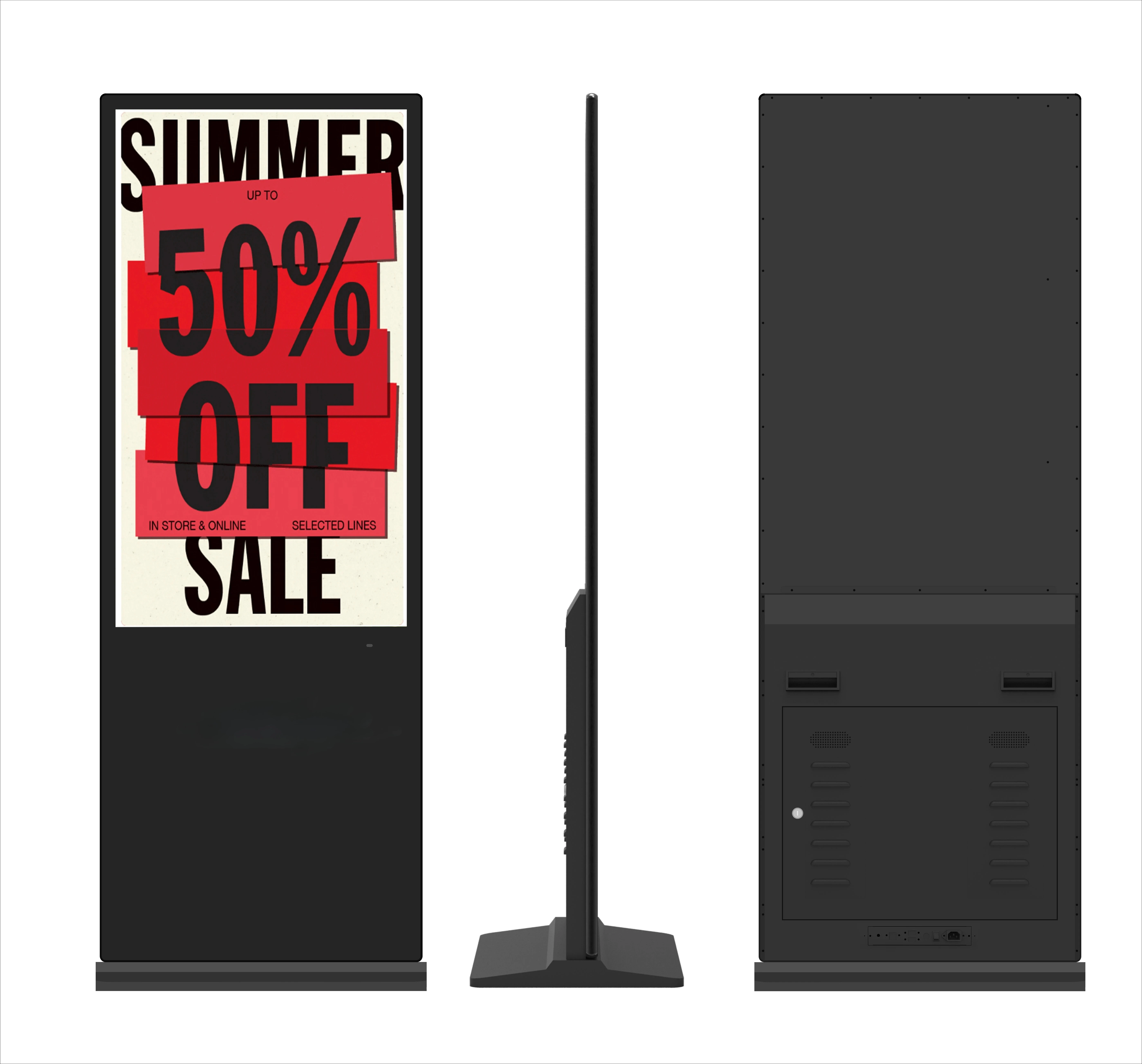 55 Inch Free Sample Available  Thin Totem Display Touch Screen Kiosk Advertising Player LCD Floor Standing Digital Signage