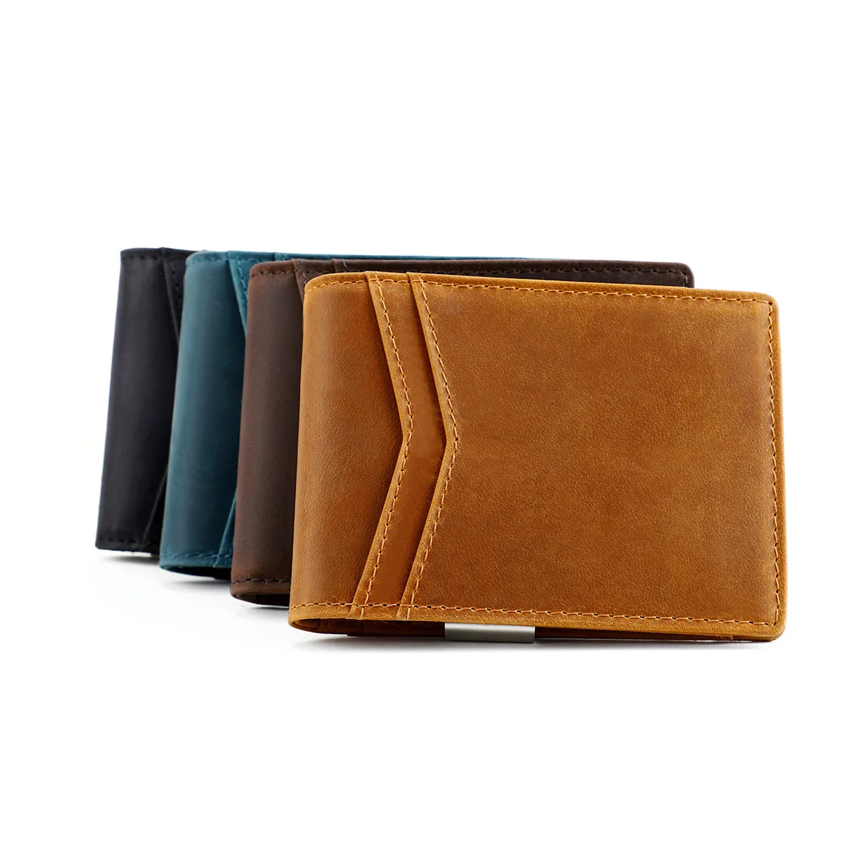 

Зажим для денег, передний карманный кошелек, кожаный RFID-блокирующий тонкий бумажник, минималистичные кошельки, высококачественные кошельки с долларовым зажимом для мужчин