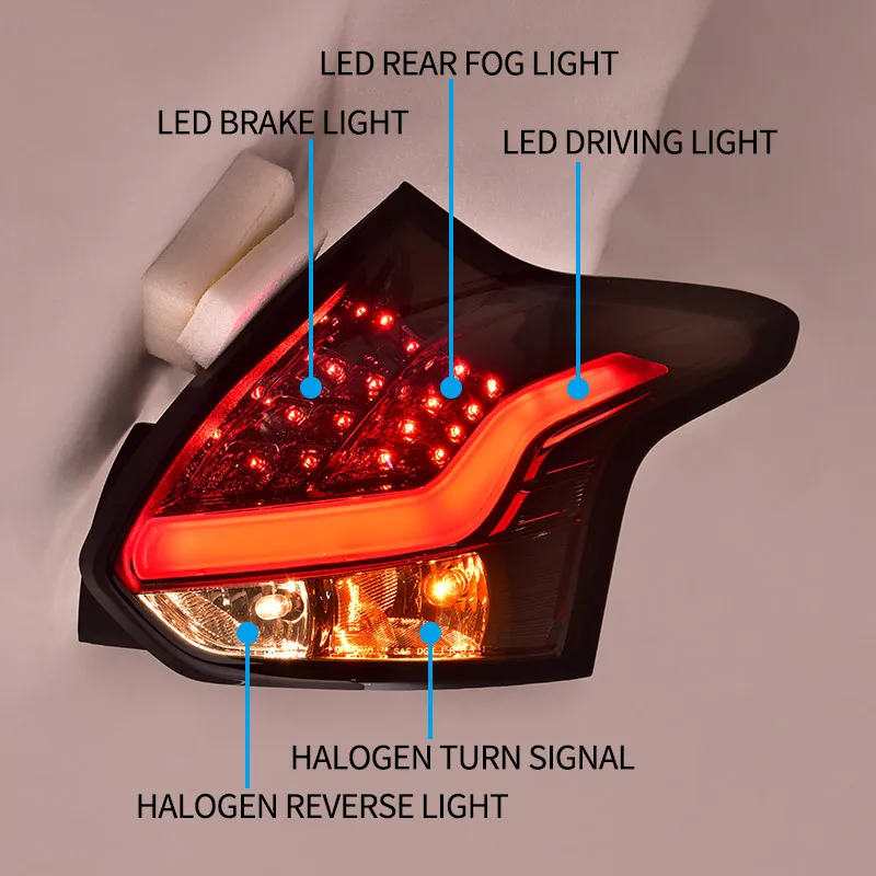 Car Styg for Ford Lights 2012-2014 Focus LED Light Tail Lamp DRL Signal Brake Reverse Auto Accessories