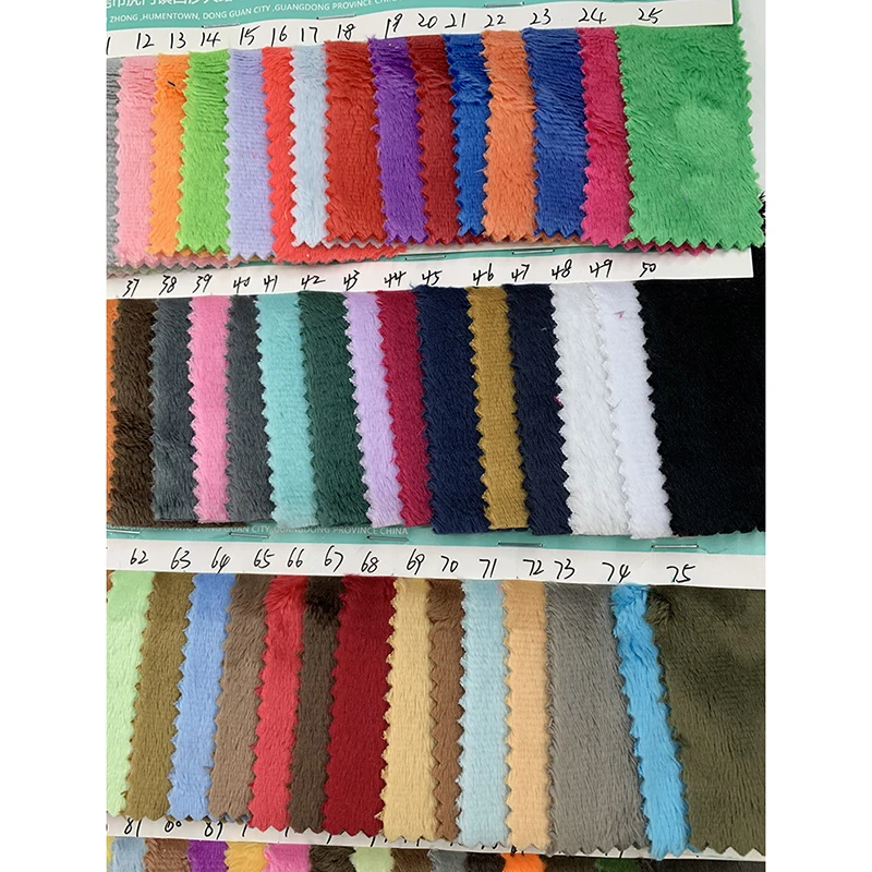 2023 Newest150 Colors 5mm Pile Minky Plush Fabric Color Swatch Book For DIY Sewing Patchwork 100% Polyester Stuffed Toys Fabric