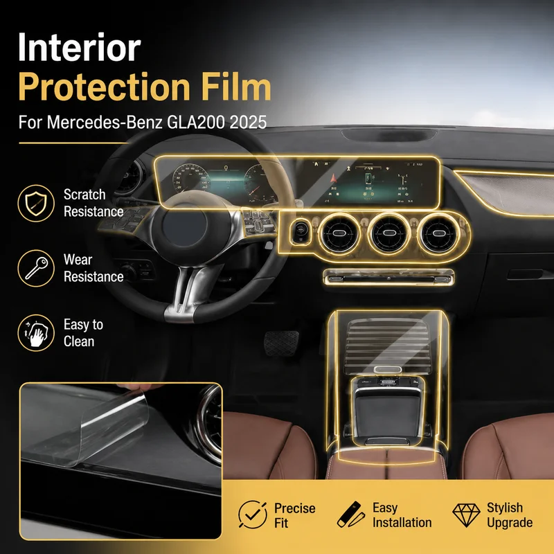 

Car Sticker For Mercedes-Benz GLA200 2025 Interior Screen Protection Easy Installation, Exterior Decor, Stylish Upgrade