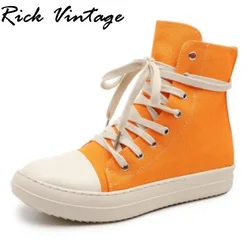 Rick Vintage Mens Canvas Shoes Sneakers Casual Shoes Lovers Tenis Shoes Women Platform Sneakers Basket Zipper Boots Unisex 45 46