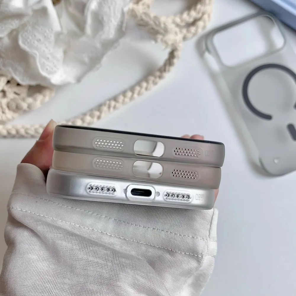 حافظة هاتف رفيعة غير لامعة من البولي كربونات لهاتف آيفون 17 اير 17 برو ماكس، 15، 16 بلس، 14، 13، 12، 11 برو ماكس، متوافقة مع المغناطيسي