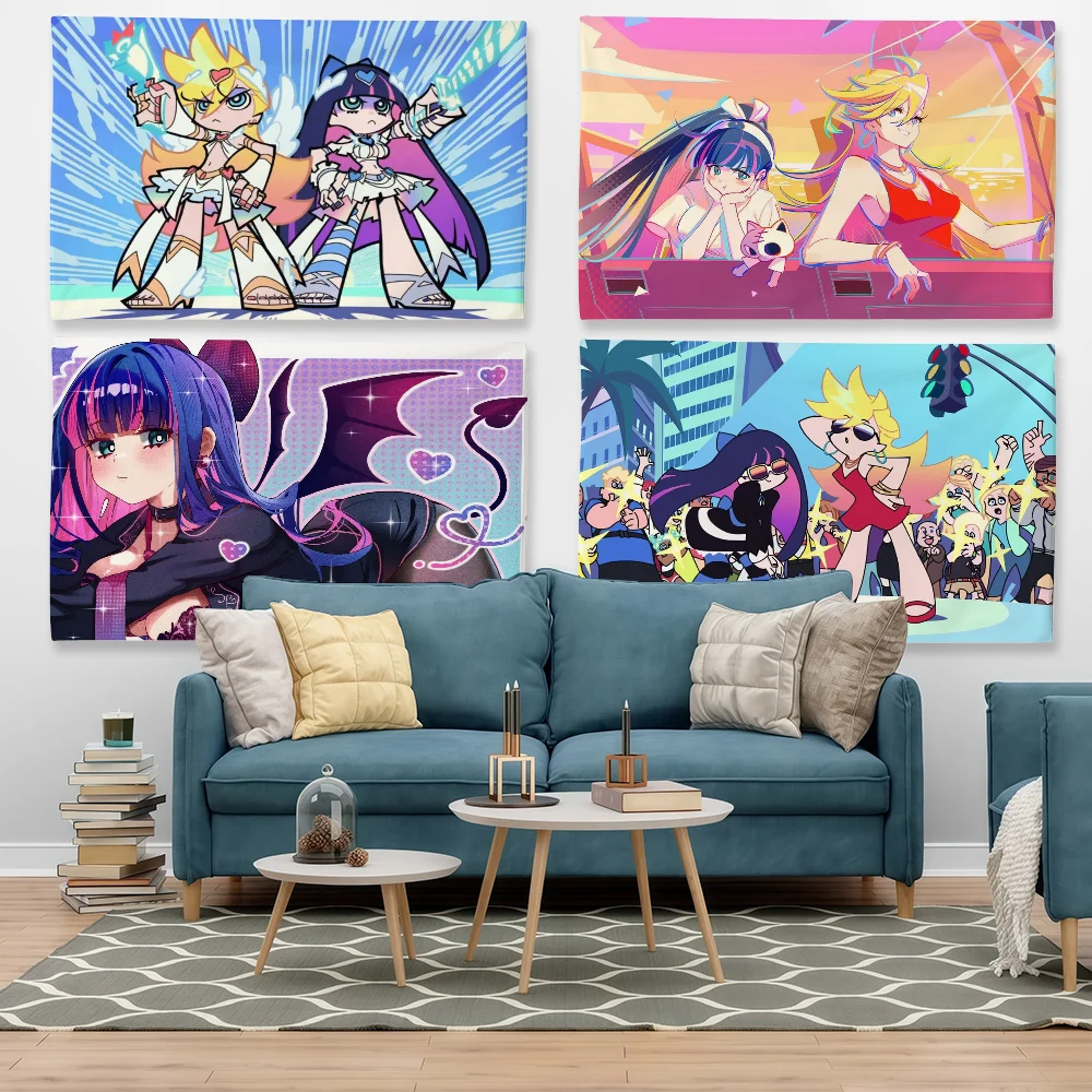 Anime P-Panty Stocking With Garterbelt Flag Tapestry Outdoor Party Bedroom Living Room Dormitory Decorative Themed Wall Hanging