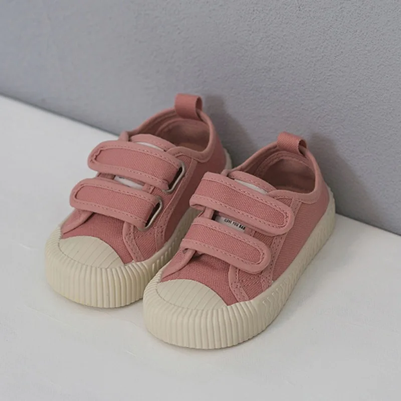 Zapatos de lona de moda para niños y niñas, zapatillas de deporte de Color caramelo, suela suave, transpirables, zapatos planos clásicos para niños