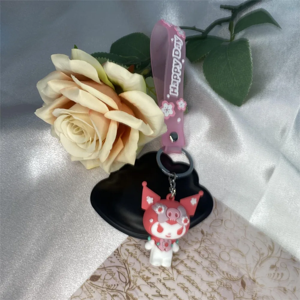 5pcs Sanrio Cartoon portachiavi Hello Kitty Cherry Blossom Anime figure Kuromi Car portachiavi decorazione bambini regali di compleanno