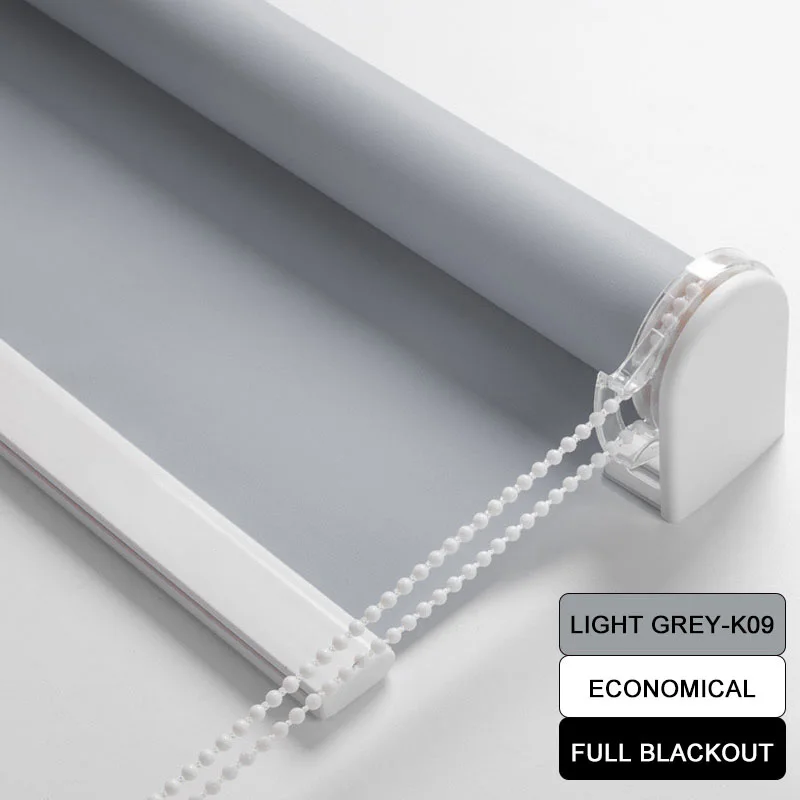 TIPIACE-Manual Roller Blinds 100% Full Blackout Economic Fabric Curtain for Office Kitchen Bed Room windows Customized Size