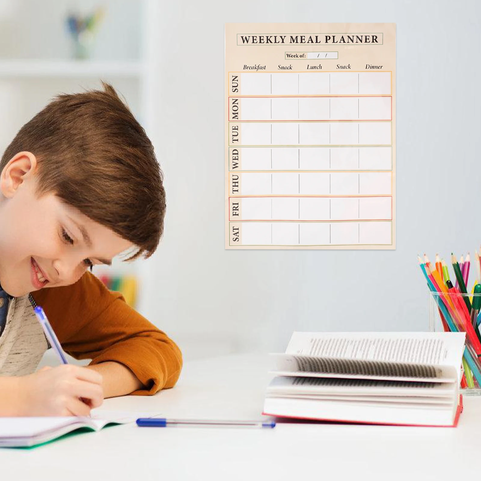 

Weekly Planning Whiteboard Stickers PVC Erasable Menu Planner Adhesive Chart Home Office Kitchen School Decals Dry Erase Meal