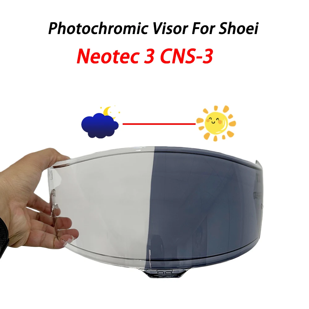 Photochromic Helmet Visor for Shoei Neotec 3 CNS-3 Motorcycle Helmets Lens Shield Glass Viewfinder Screen Accessories