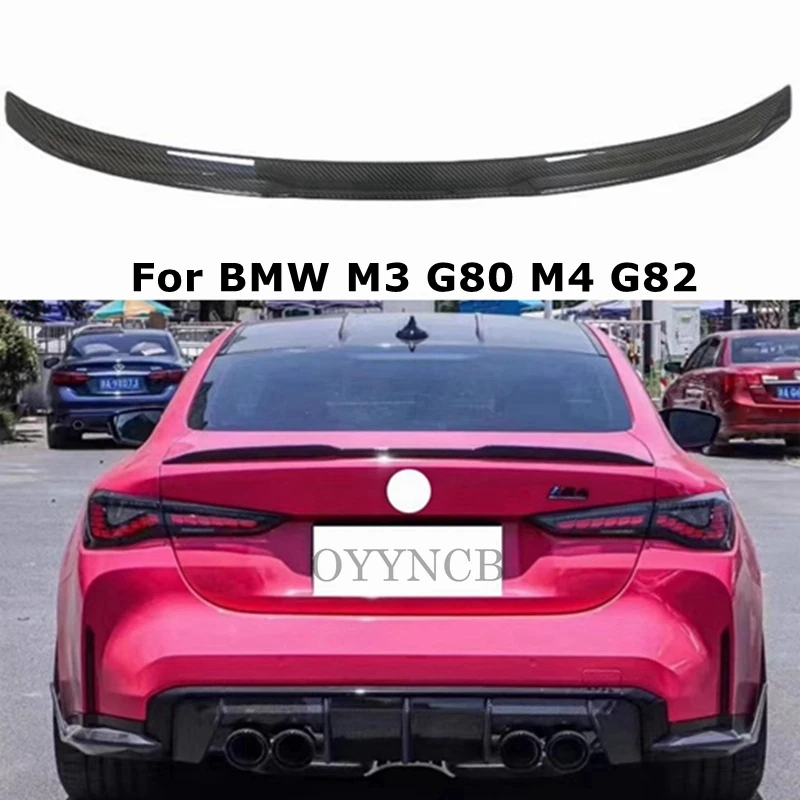 For BMW M3 G80 M4 G82  2021 2022 2023 M style Dry  Carbon Fiber Wing Trunk Spoiler